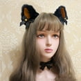 thumbnail image 2 of Diadema con orejas de gato peludas de felpa para Cosplay para niña, gorro con orejas bonitas, accesorio de disfraz, 2 of 8