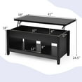 thumbnail image 4 of Giantex Lift Top Coffee Table, with Hidden Storage Compartment & 3 Open Shelves, Rectangular Cocktail Tea Table w/Solid Wood Legs for Living Room Reception Room, Black, 4 of 8
