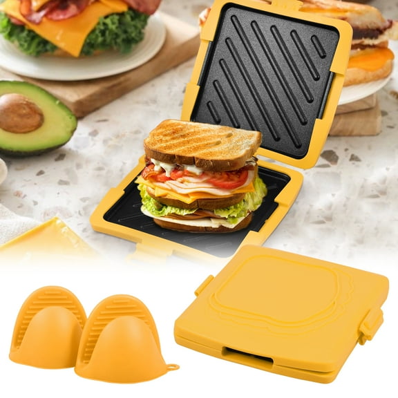 LINFANG Silicone Microwave Sandwich Maker Uniform Heating Microwave Toast Baking Pan Non Stick Toastie Maker Easy to Access for Home
