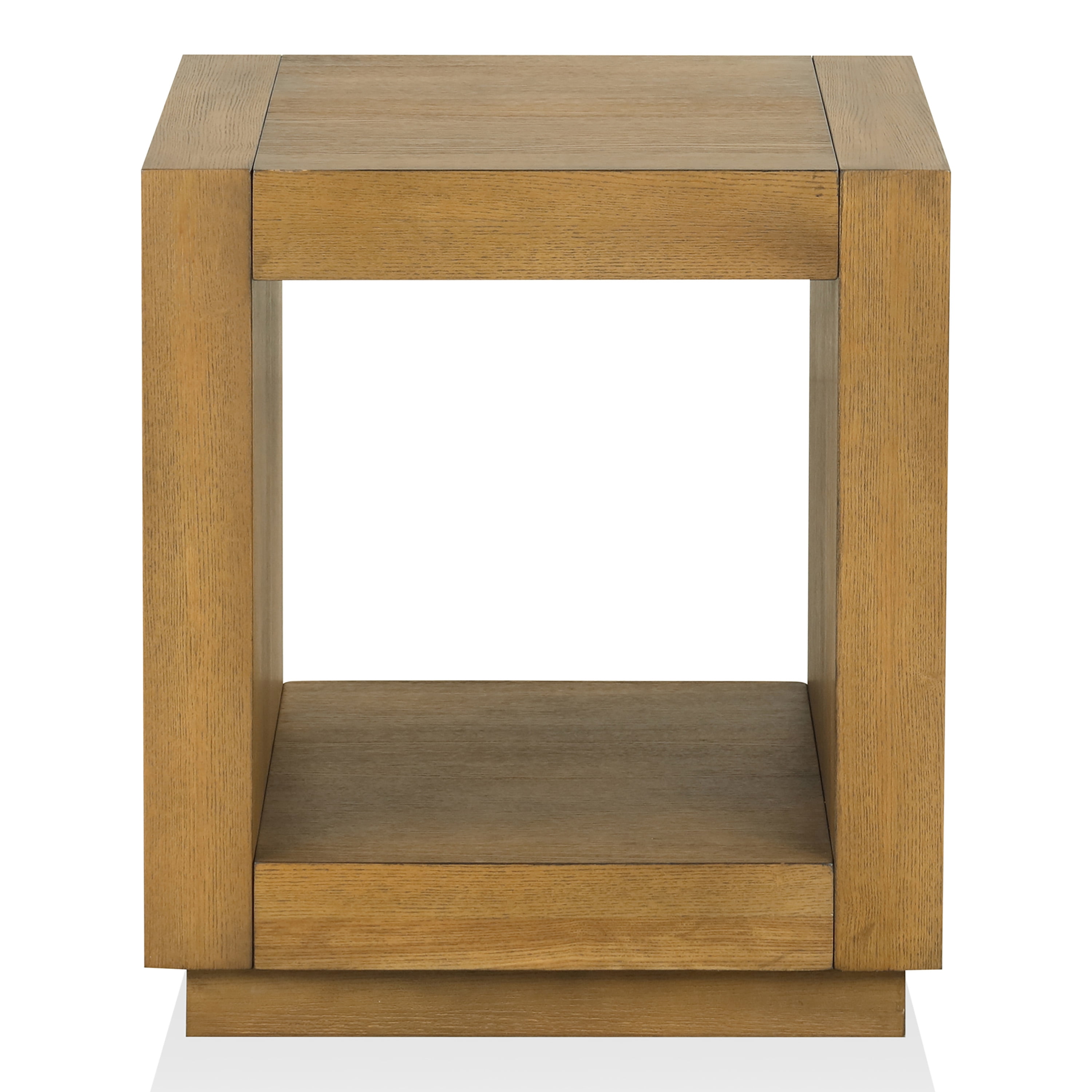 Furniture of America Robbs Modern Bottom Shelf End Table, Medium Oak