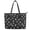 Black White Paw Prints, variant on Uourmeti Skulls with Red Roses & Thorn Vines Pattern Large Capacity Tote Bag, PU Leather Saddle Handbag Zippered Top Handle Purse for Workout Dating