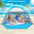 thumbnail image 4 of Gorich Beach Tent for 3/4/6/8 Person, UPF 50+ UV Protection, Portable Sun Shelter, Easy Setup Sun Shade Beach Canopy with Carry Bag, 4 of 8