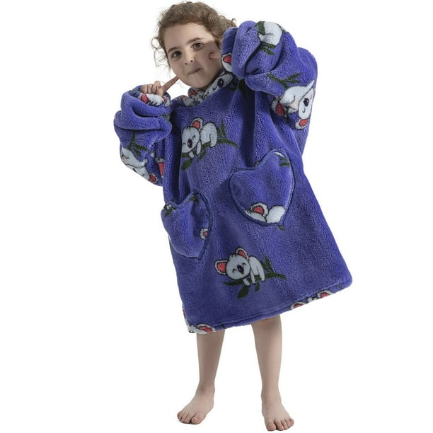 Kids Hoodie Blanket Oversized Wearable Blanket Hoodie Flannel Warm Giant Hooded Blanket Cozy Soft Hoodie Sweater Blanket Unisex Sweatshirt Blanket with Long Sleeve One Size for Boys Girls Walmart