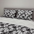 thumbnail image 2 of Lemon Comforter & Sham Bedding Set, Hand Drawn Fruit Branches with Leaves Freshness Juicy Sketch Illustration, 3 pcs Duvet Set Microfiber Filling Quilt, 5 Sizes, Dark Taupe Grey White, by Ambesonne, 2 of 4