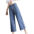 thumbnail image 2 of Njagoc3 Womens High-Waisted Wide-Leg Jeans - Stretch Loose Fit Summer Denim for Trendy Looks for women, 2 of 6