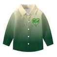 thumbnail image 3 of RXMEKW Chemise à Manches Longues Imprimée pour la Saint-Patrick pour Garçons avec Col Rabattu, 95 % Coton 5 % Spandex, Vert, 3 of 7
