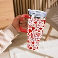 thumbnail image 6 of 40oz Valentines Day Tumbler with Handle and Straw, Valentine''s Day Anniversary Wedding Birthday Gifts for Women Girls, Stainless Steel Double Walled Vacuum Cup (Red), 6 of 6