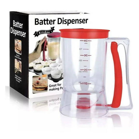 ACDANC Batter Dispenser,Pancake Batter Dispenser,Cereal Dispenser,Red