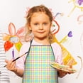 thumbnail image 2 of Colorful Grid Checkered Pattern Kids Aprons for Girls and Boys,Adjustable Neck Strap Toddler Aprons for Kids Cooking Baking, 2 of 6
