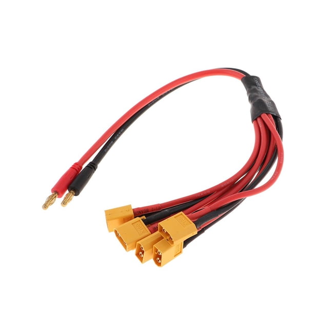1 UNIDS Del Cable De Conversión Del XT60 Conector EC5 A 4mm Banana Plug Cable Longitud 37 Cm Longitud