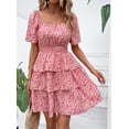 thumbnail image 4 of Vestido PRETTYGARDEN Floral de Verano con Escote Cuadrado y Volantes Talla M, 4 of 7
