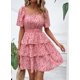 thumbnail image 4 of Vestido PRETTYGARDEN Floral de Verano con Escote Cuadrado y Volantes Talla M, 4 of 7