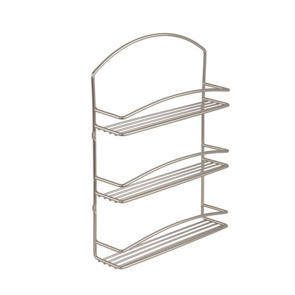 Spectrum Diversified Euro Steel Wall Mount Spice Rack, 3-Tier Spice Rack, Satin Nickel