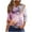 Pink Tops for Women_i, variant on CYMMPU Basic Tees Plus Size Tunic Tops Floral Printed 3/4 Length Sleeve Vintage Shirts Summer Fall Crewneck Business Work Blouses 2025 Clothes for Women Yellow XXXXL