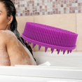thumbnail image 2 of Cepillo exfoliante de doble cara para el cuerpo del baño, cepillo de silicona fácil de limpiar para el baño, cepillo para la ducha del baño para el , púrpura Baoblaze Cepillo corporal para ducha de baño, 2 of 8