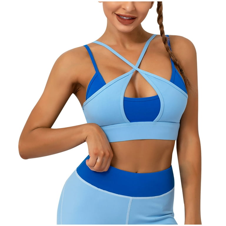 Sexy Criss Cross Bandage Fitness Vest for Women Shock-proof Training Sports  Underwear Tank Back Novelty Sports Bras 