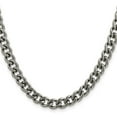thumbnail image 3 of Auriga Fine Jewelry Titanium Polished 7.5 mm Curb Chain Necklace for Men 18", 3 of 7