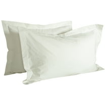 Flxxie Washed Cotton Pillow Sham Set of 2 Soft Handfeeling and Vintage Teature, Standard, White
