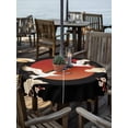 thumbnail image 2 of Outdoor Tablecloth with Umbrella Hole for Patio/Picnic/Party/Camping, Japanese Style Waterproof Table Cloth Round Cover Washable, Modern Cranes Cherry Flower Wave Red Brown (Dia 60"), 2 of 8