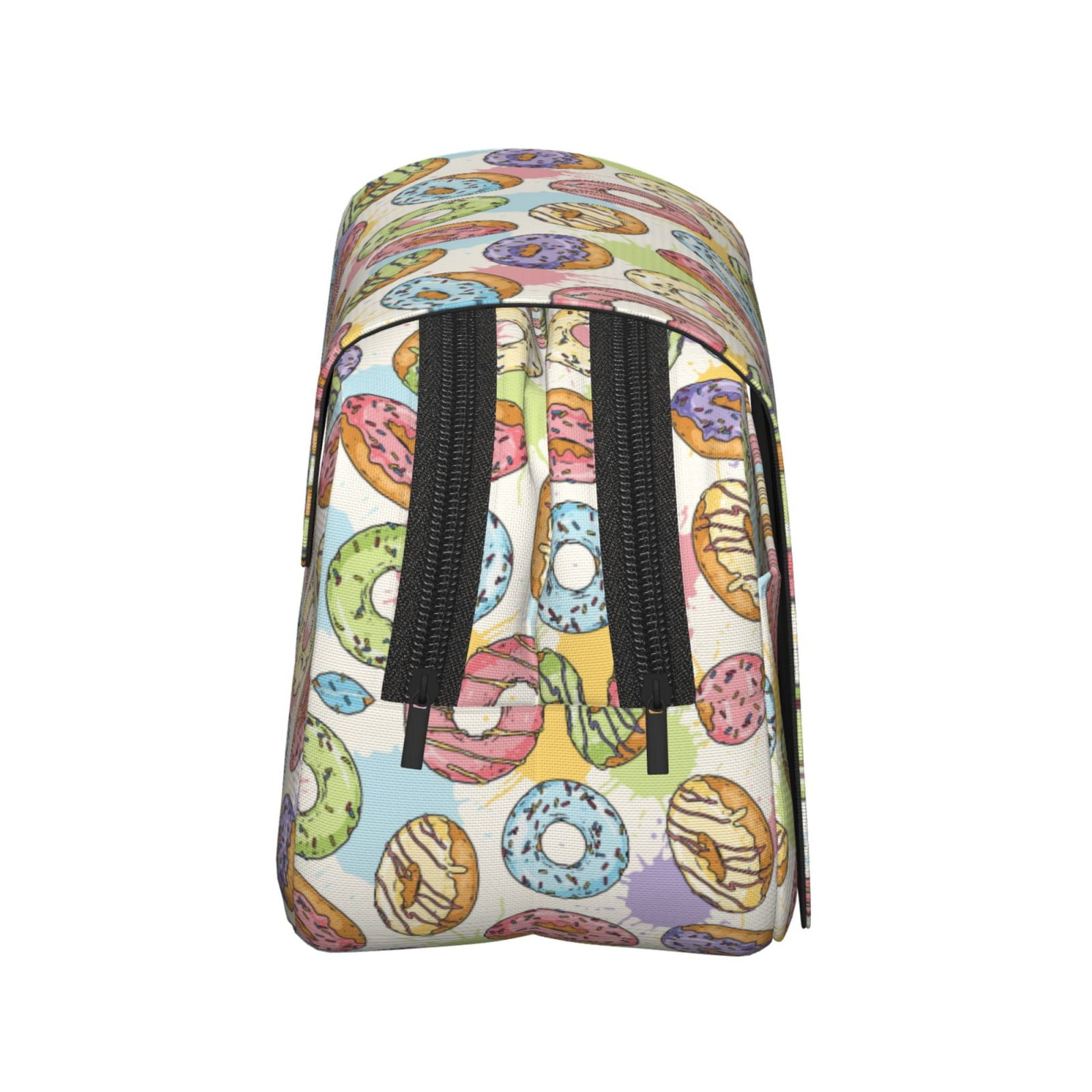 Rateoe Glazed Donuts Pattern Double Clamshell Pen Case, Storage Organizer with Two Zipper Compartments– Holds Up to 50 Pencils & Pens