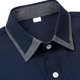 thumbnail image 4 of Blusa y camisa de manga larga con cuello vuelto para hombre, informal, con estampado de patchwork, cuello vuelto, botones, blusa de manga larga para hombre, 4 of 8