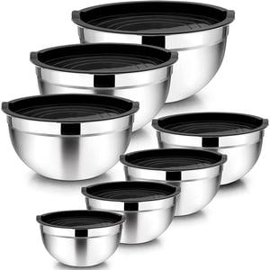Vesteel 7-Piece Stainless Steel Mixing Bowls with Lids