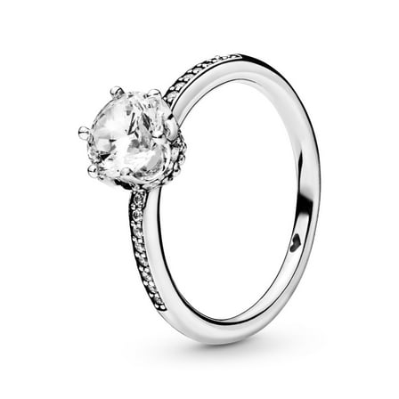 PANDORA Clear Sparkling Crown Ring Size 8.5 - 198289CZ-58