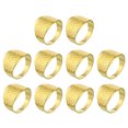 thumbnail image 1 of Unique Bargains Metal Sewing Thimbles, Adjustable Finger Protector Shield Thimble Ring, Golden 10Pcs, 1 of 6