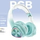thumbnail image 5 of Auriculares inalámbricos Bluetooth con subwoofer luces LED auriculares deportivos para juegos con orejas - Verde, 5 of 8