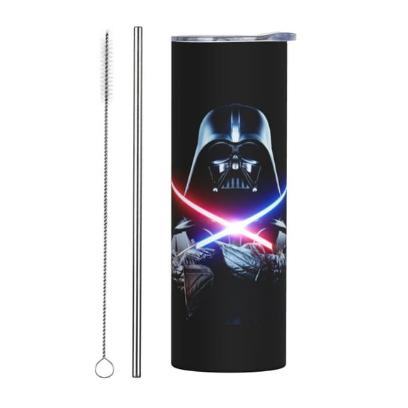 Insulated Tumbler with Lids and Straws, Darth Vader Stainless Steel Mug Coffee Cup Thermal Travel 20oz