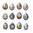 thumbnail image 3 of CaiYueKe 12 Pcs Easter Bunny Egg Hanging Ornaments Acrylic Holiday Decorations Wall Hanging Home Decor Spring Party Supplies Gift for Easter Basket Stuffers, 3 of 6