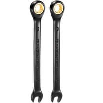 Uxcell 2Pcs Ratcheting Wrench 10mm Metric Open End Wrench 72-Teeth CR-V Steel 12 Point Nickel Plated Combination Ratchet Wrench