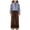 Brown, variant on ZIXKCGDSE Girls School Outfit Color Block Button Down Shirt and Wide Leg Pants Fall Clothes Size 11-12 Years