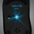 thumbnail image 6 of Logitech G703 LIGHTSPEED Wireless Gaming Mouse w/ HERO 25K Sensor, LIGHTSYNC RGB, POWERPLAY Compatible, Lightweight 95g+10g Optional, 100-25,600 DPI, Rubber Side Grips, 6 of 8