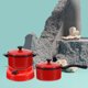 thumbnail image 5 of 13 piezas de juguetes de cocina de imitación de plástico para niños (rojo), 5 of 5