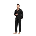 thumbnail image 4 of ANLIQI Men's 100% Cotton Pajamas Set Long Sleeve Button Down Soft Sleepwear with Pockets(Black M), 4 of 8