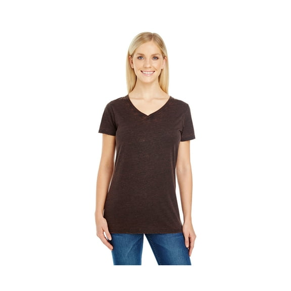 Threadfast Apparel Women'S Cross Dye Short-Sleeve V-Neck T-Shirt, Style 215B
