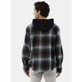 thumbnail image 4 of No Boundaries Men's & Big Men's Hooded Long Sleeve Flannel Shirt, Sizes XS-5XL, 4 of 5