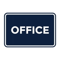 Classic Framed Office Sign (Navy Blue / White) - Medium