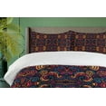 thumbnail image 4 of Ambesonne Eastern Duvet Cover Sets, Floral Glass Pattern, 2-King, Multicolor, 4 of 7