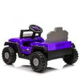thumbnail image 4 of 12V Ride on Toy for Kids, 2-in-1 Truck/Go Kart Freely Switched, Ride on Car w/Remote Control, Creative Building Block Assembly, 4-Wheel Suspension, LED Lights, Electric Car for Boy Girl Gift (Purple), 4 of 7