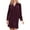 Wine, variant on Women's Formal Dresses Midi Comfortable Fall Solid Color Long Sleeve Dresses V-neck Velvet Lace Stitching Evening Dress Formal Mini Dress Blue M