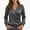 Dark Gray, variant on Women's Long Sleeve Satin Blouses Wrap V Neck Top Elegant Ruched Business Work Shirt
