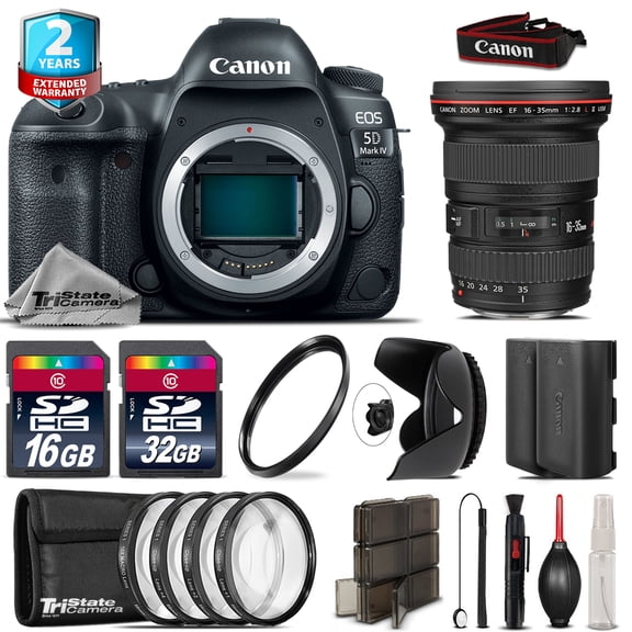 Canon EOS 5D Mark IV   16-35mm f/2.8L II   4PC Macro Kit   Extra Battery - 48GB (International Version)