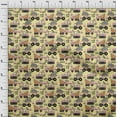 thumbnail image 4 of oneOone Cotton Jersey Medium Yellow Fabric Truck Craft Projects Decor Fabric Printed By The Yard 58 Inch Wide, 4 of 5