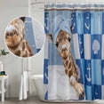 thumbnail image 5 of Funny Giraffe Shower Curtain, Waterproof Shower Curtains for Bathroom, Cute Art Modern Lovely Animals on Showering Washable Fabric Bathtub Curtain Set Bath Decor with 12 Hooks 48"x72", 5 of 8