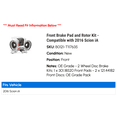 thumbnail image 2 of Front Brake Pad and Rotor Kit - Compatible with 2016 Scion iA, 2 of 2