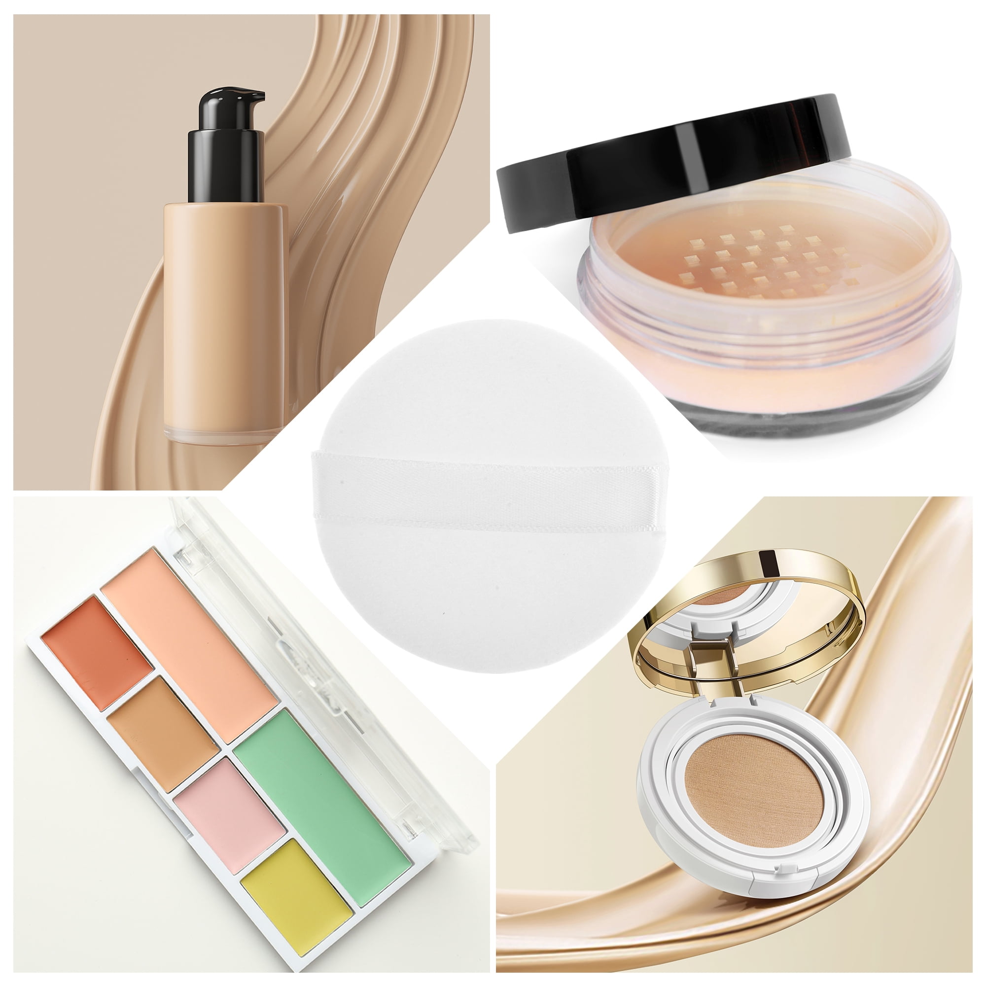 Unique Bargains 1 Pc Round Makeup Puff for Travel Daily Use [2.36"x0.47"] White