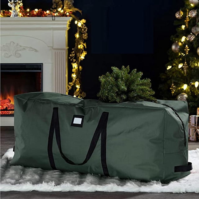 Sac de Rangement pour Arbre de Noël Extra Large, Poignées Doubles, Conteneurs de Rangement pour Fournitures de Déménagement, Vert 135x34x68cm