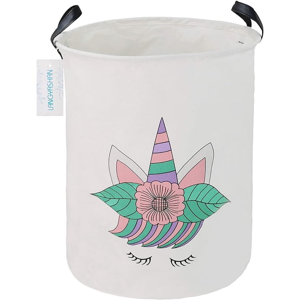 Teal Llama Canvas Storage Bins – 2 Pack, Collapsible Organizer Baskets For Toys & Laundry